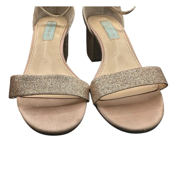 Betsy Johnson SB-MIRI Gold Glitter Block Heel Ankle Strap Sandals Women’s 7 - Picture 11 of 11